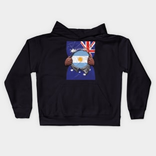 Argentina Flag Australian Flag Ripped Open - Gift for Argentinian From Argentina Kids Hoodie